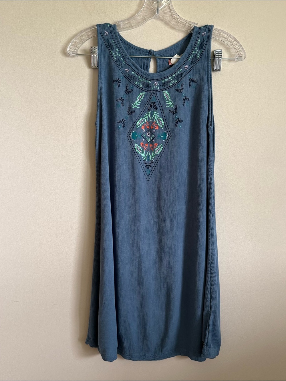 ROXY Girls Youth Blue Aztec Sleeveless Short Dress